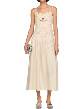sandro pearl bead knit maxi dress | Dresses | Sandro Pleated Pockets Round Neck Midi Sandro blue dress